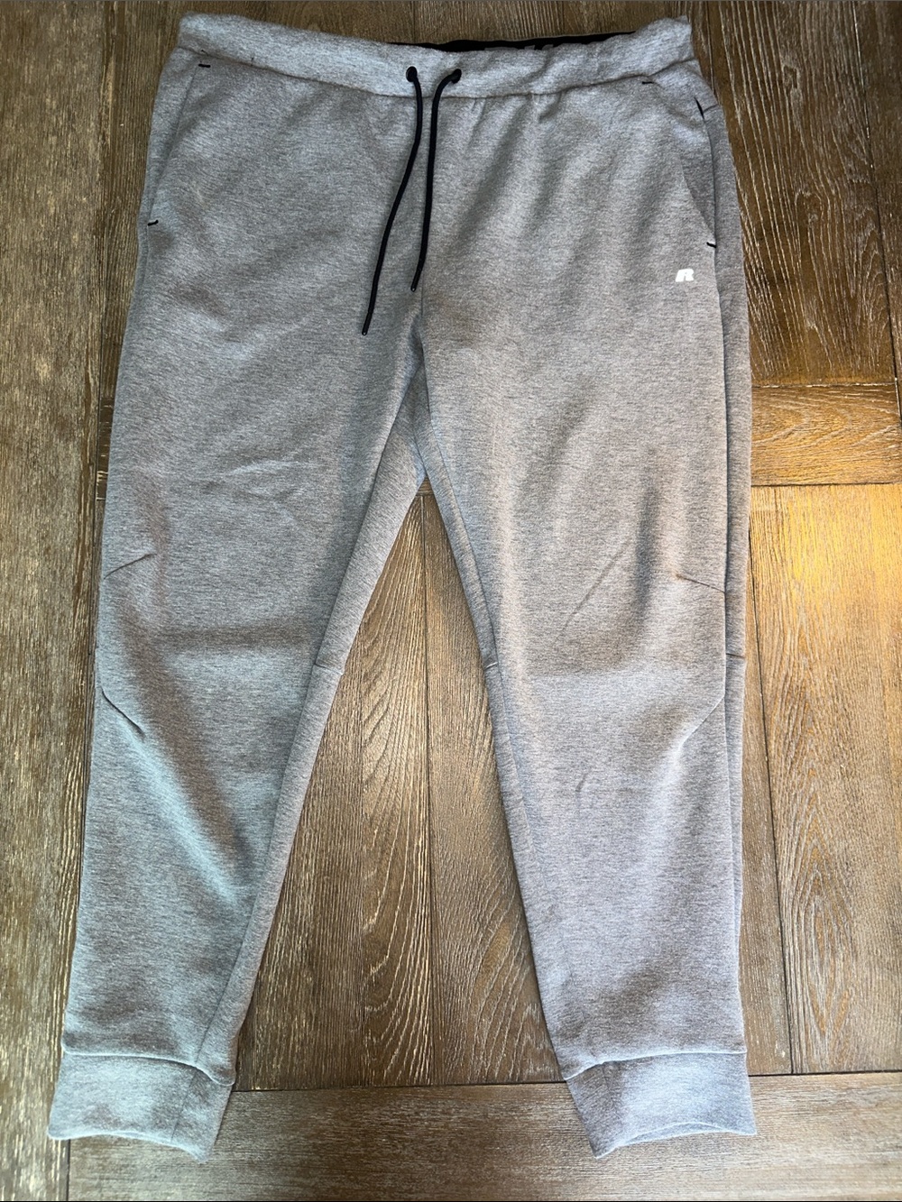 Russell Athletic Men’s XL Gray Fleece Jogger Sweatpants Zip Pocket